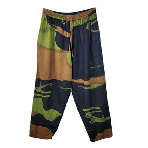 Vintage Wide Leg Pants Plus Size XL 1X 2X Pockets Ethnic Egypt Eye of Horus